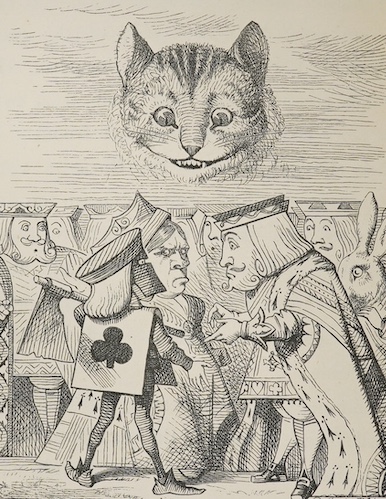 [Dodgson, Rev. Charles Lutwidge] Alice's Adventures in Wonderland. By Lewis Carroll. With forty-two illustrations by John Tenniel. First Published Edition. engraved frontis., half title; 20th cent. gilt ruled and pictori